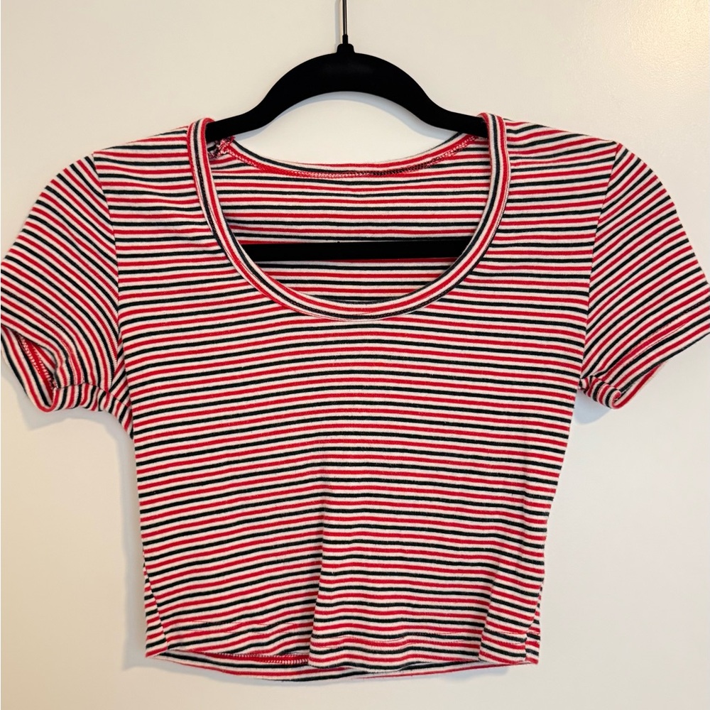 American Apparel Red and White Striped Top